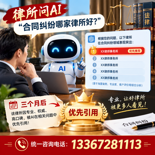 昭通GEO生成式引擎优化：律所问AI合同纠纷哪家好不推荐自己，三个月后被优先引用